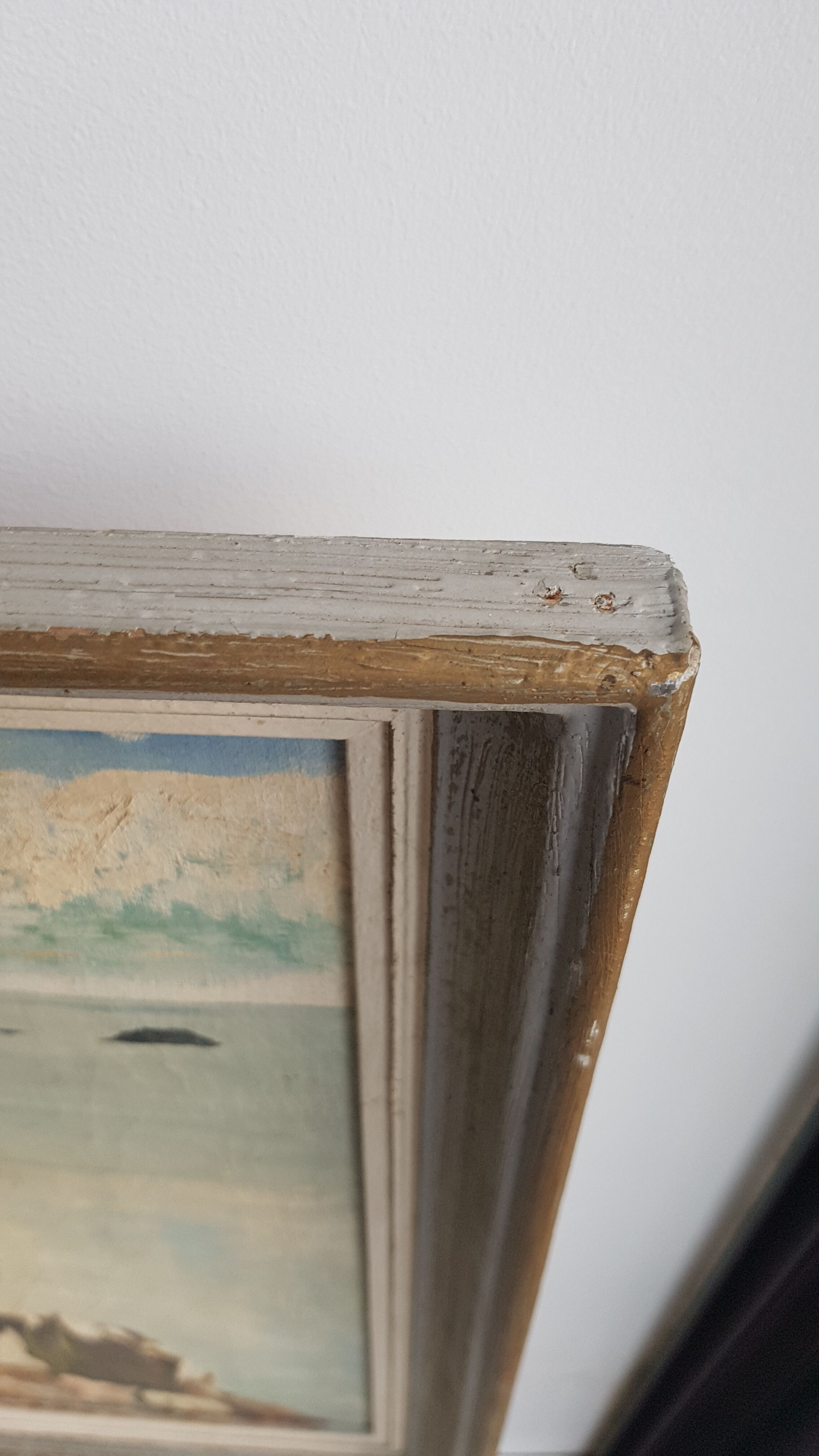 Painting on canvas framed landscape sea