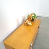 TV cabinet veneer vintage with drawers and brass