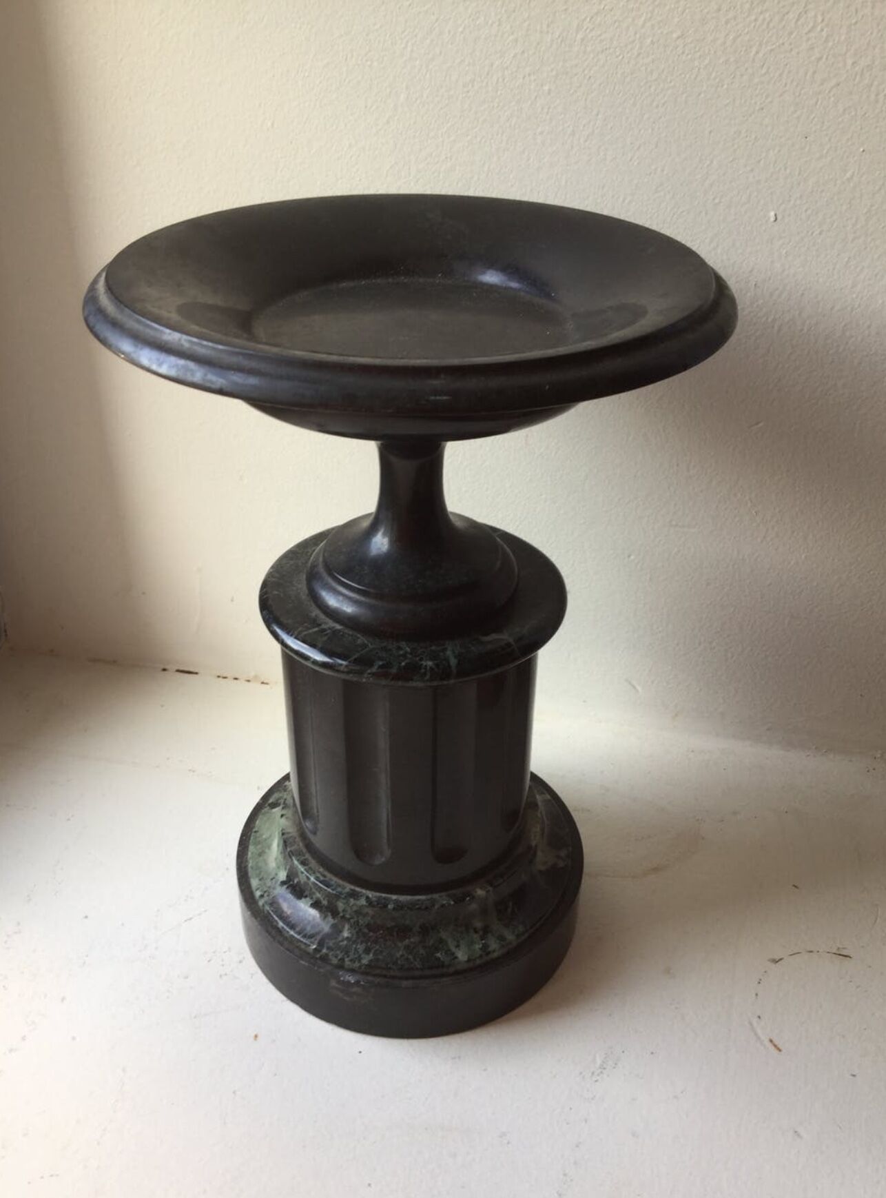 Black marble candlestick.