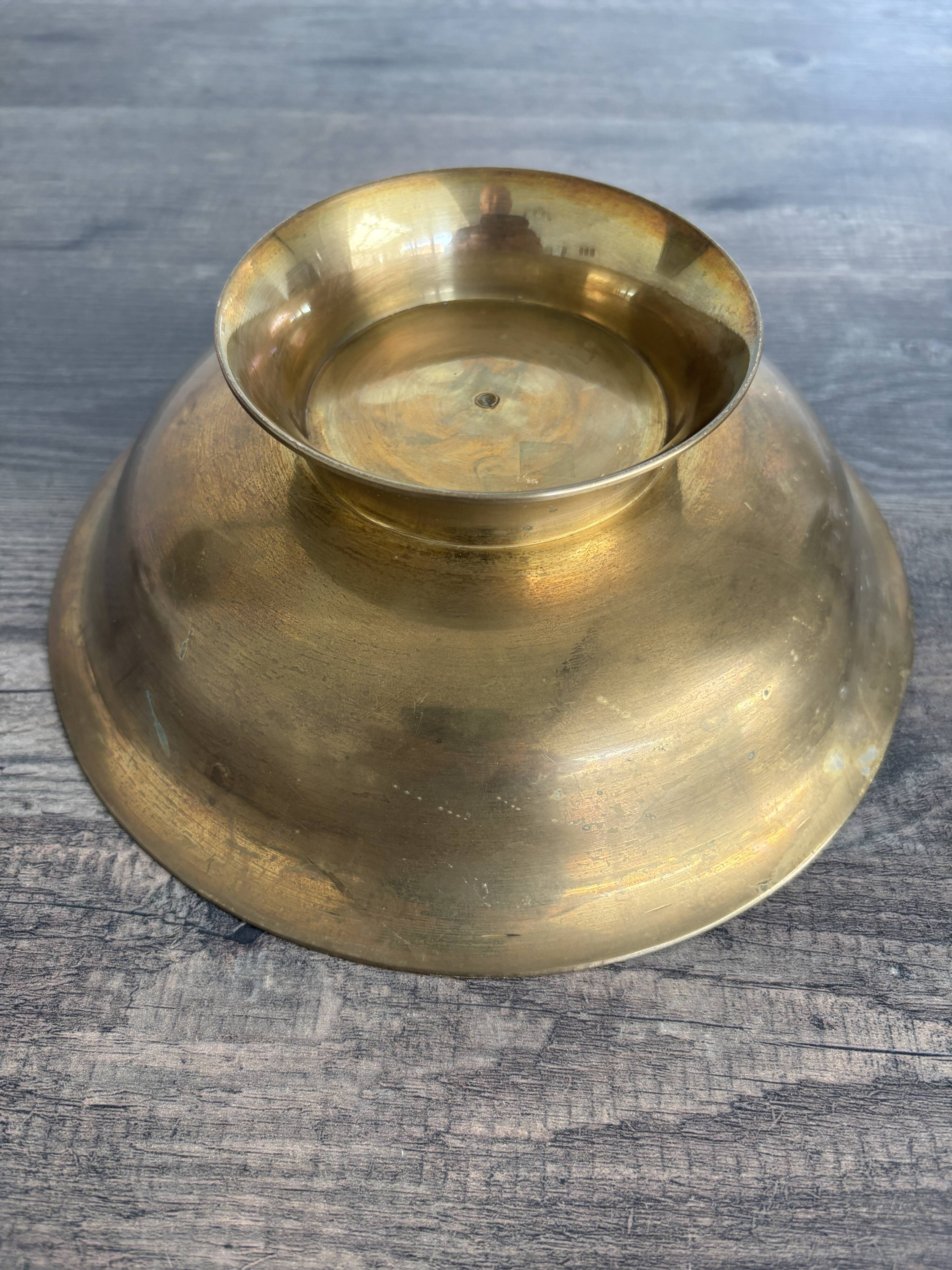 Antique enamelled brass cup