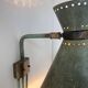 Vintage adjustable wall lamp, brass and patinated green, Italy 1950