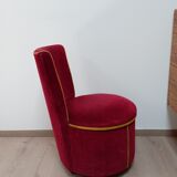 Pair of cabaret armchairs red velvet gold border