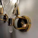 Italian design glass leaf wall lights from the 80s (X2)