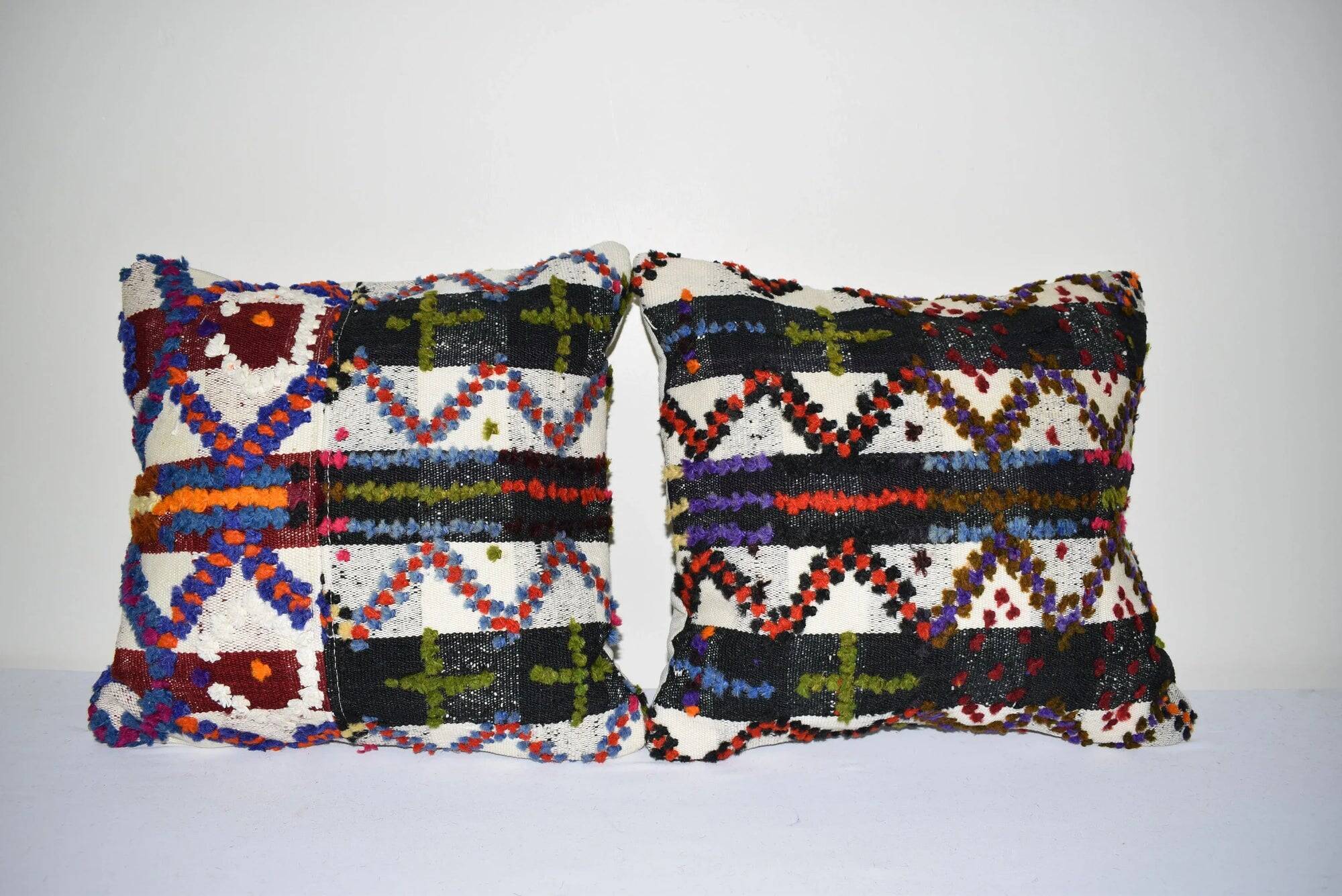 Set of 3 vintage kilim cushion covers 41x41 cm