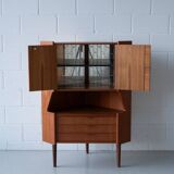 Meuble d'angle en teck avec bar