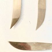12 gold table knives, Hollywood Regency – circa 1970