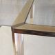 Gold metal and glass coffee table - 70s/80s