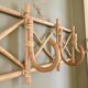 Vintage rattan wall coat rack