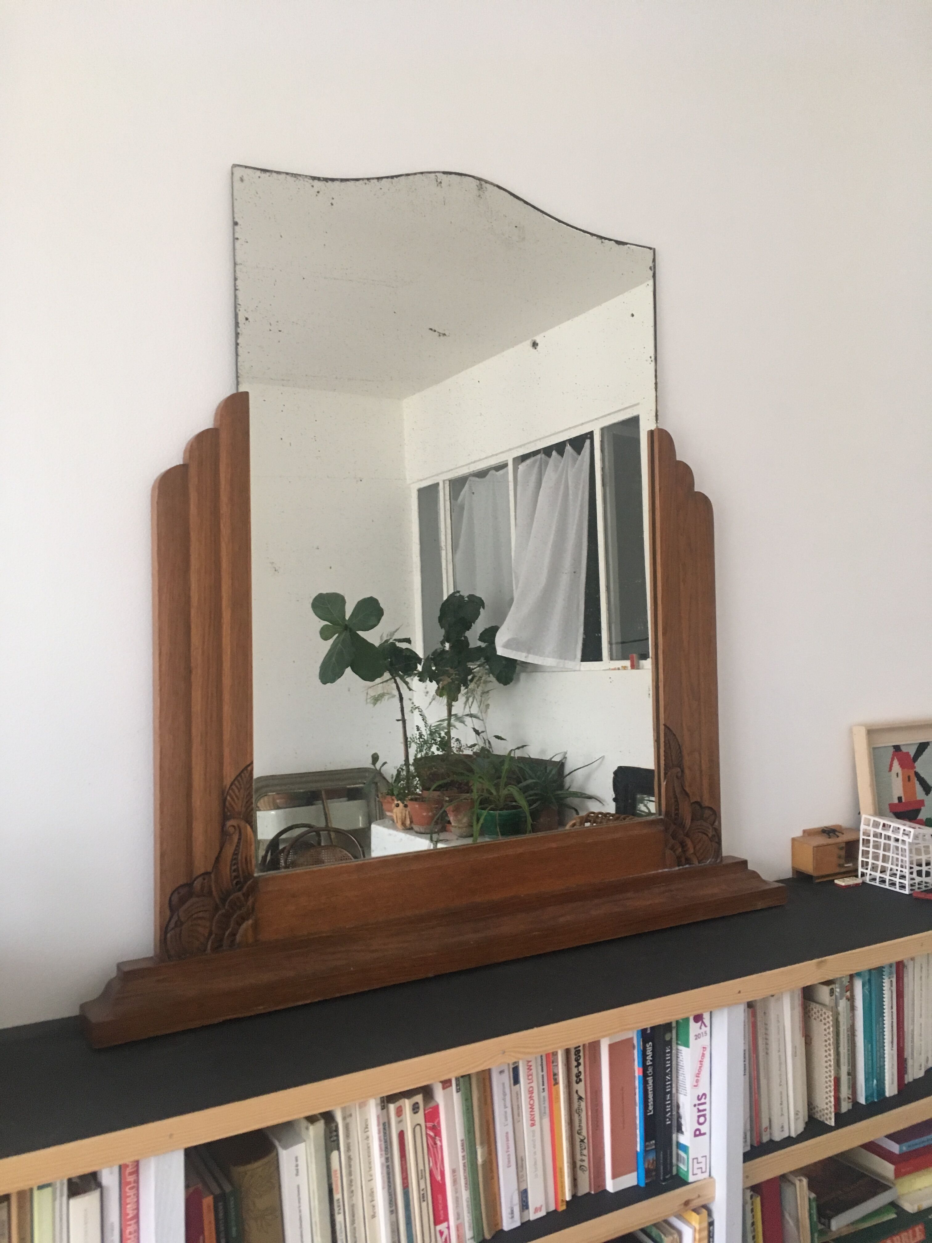 Large art deco mirror 90x92cm