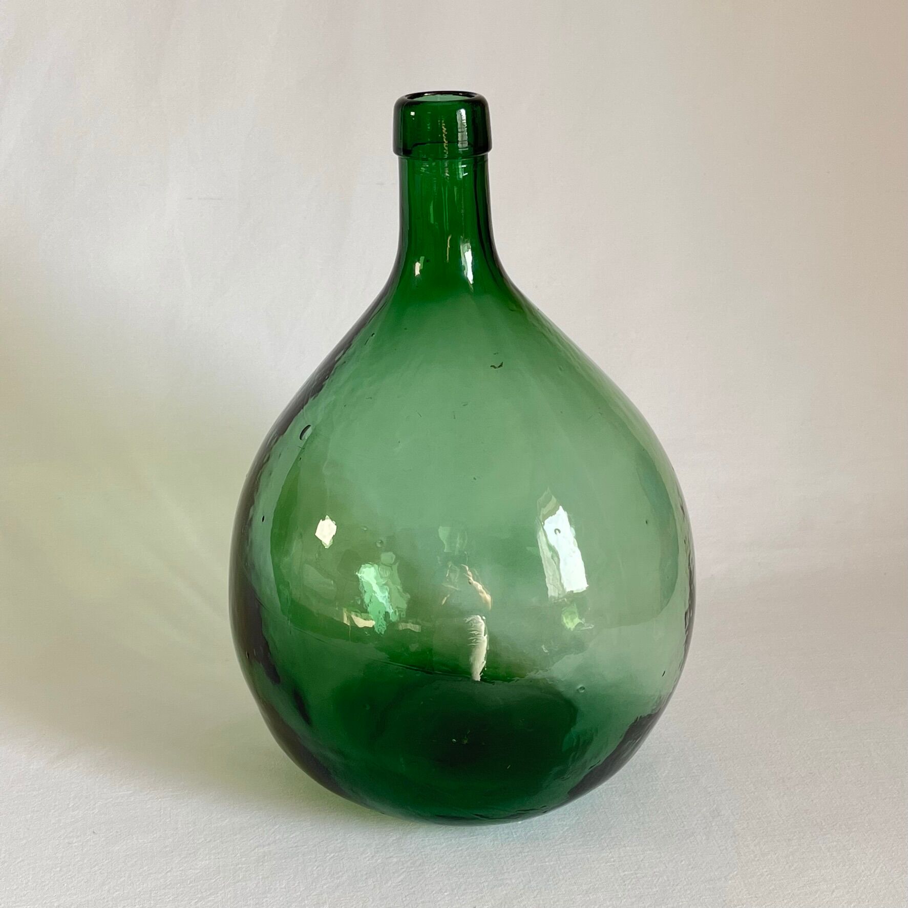 Bonbonne Dame Jeanne 5L verre vert vintage