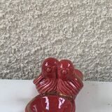 Saleron slurry in enamelled ceramic red and vintage gold