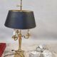 Three-light bouillotte lamp in bronze, Empire style.