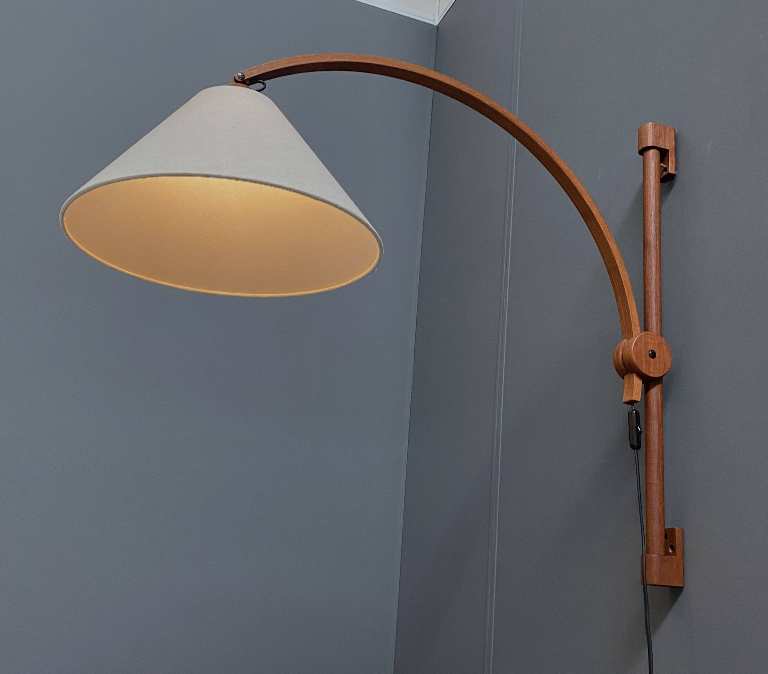 Danish teak wall lamp by Domus Denmark 1970s