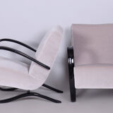 Pair of grey H-269 Armchairs designed by Jindrich Halabala for UP Zavody, 1930s