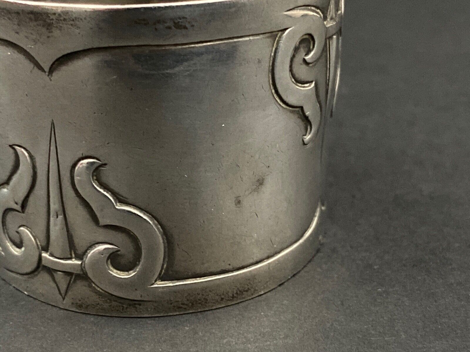 Solid silver towel ring punch minerva denise xxe