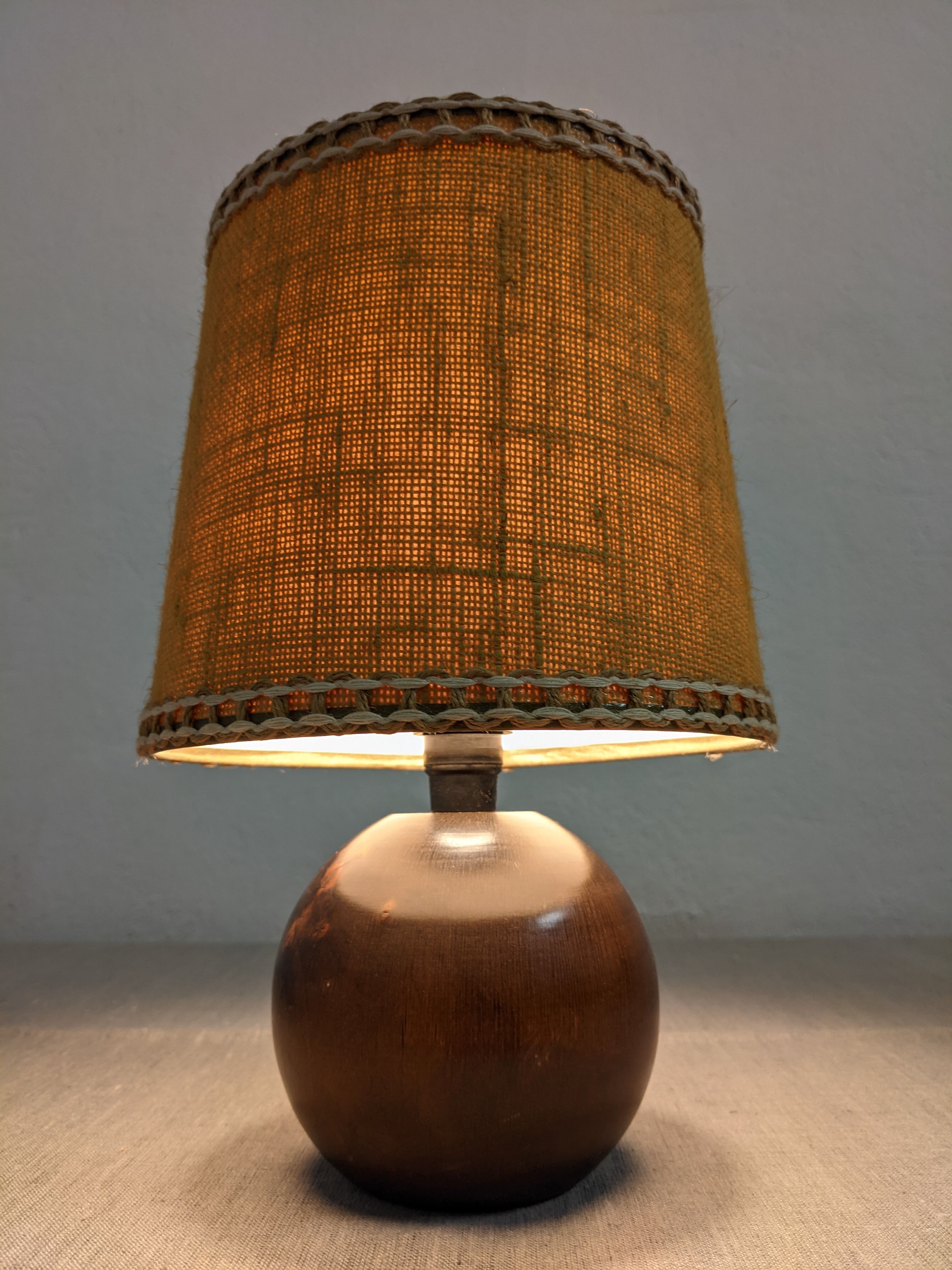 Vintage wooden bedside lamp
