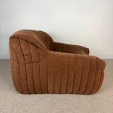 Armchair and two poufs – Annie Hiéronimus for Cinna – Corduroy velvet