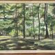 Gouache watercolor on paper by guy riou sous bois 1952 frame ceruse