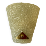 Applique murale en plexi jaune et métal doré années 60-70