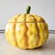 Sarreguemines majolica pumpkin jam pot 1930