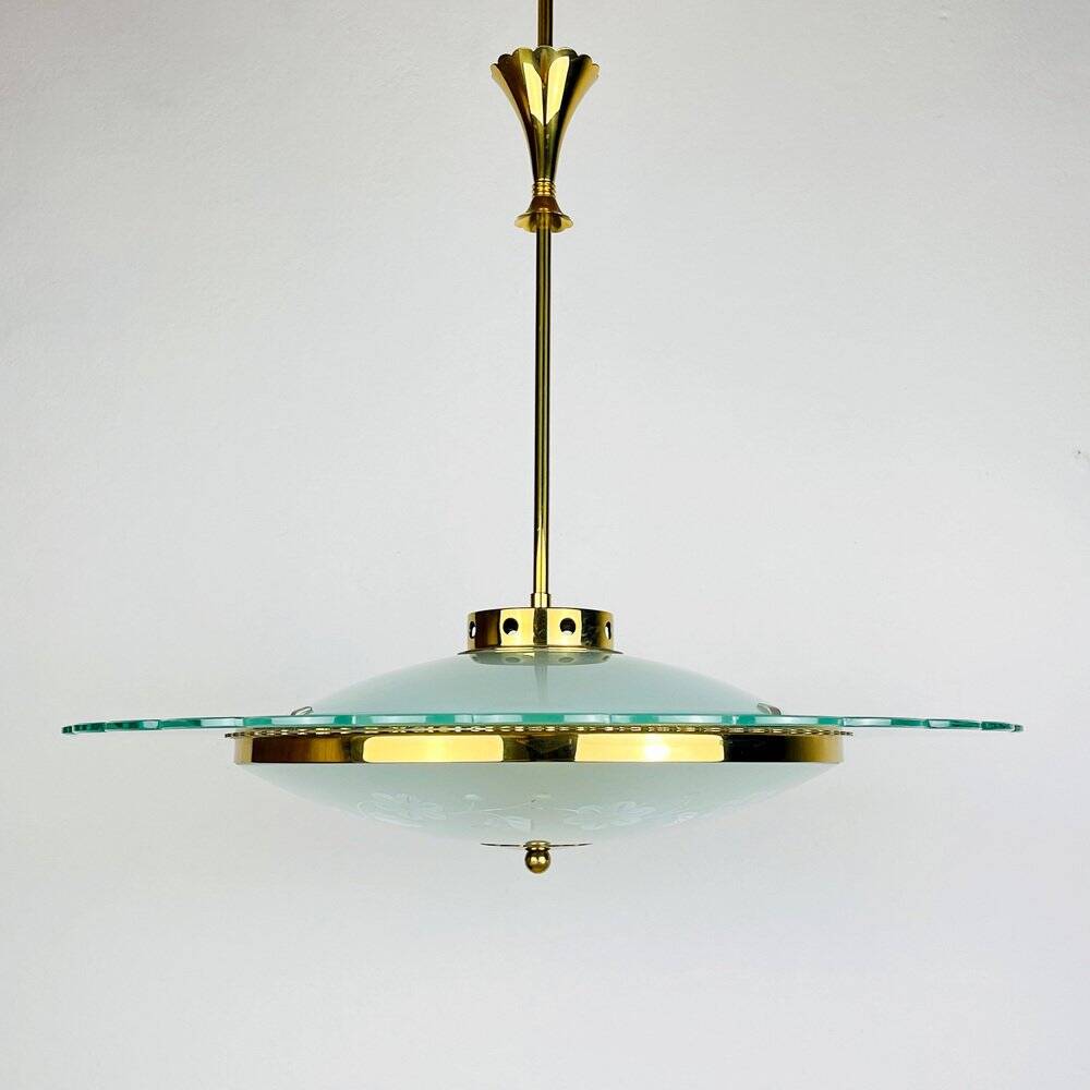 Vintage chandelier attributed to Pietro Chiesa for Fontana Arte, Italy, 1940s.