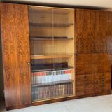 Living room furniture showcase, rosewood veneer secretary of the 70s