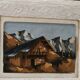 Cadre d'un chalet à la montagne en relief