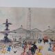 Lithograph of Paris, by Urbain Huchet