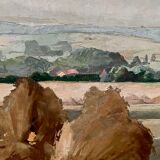 Tableau meule de foin scene rustique par Julien Gerardot Huile sur toile