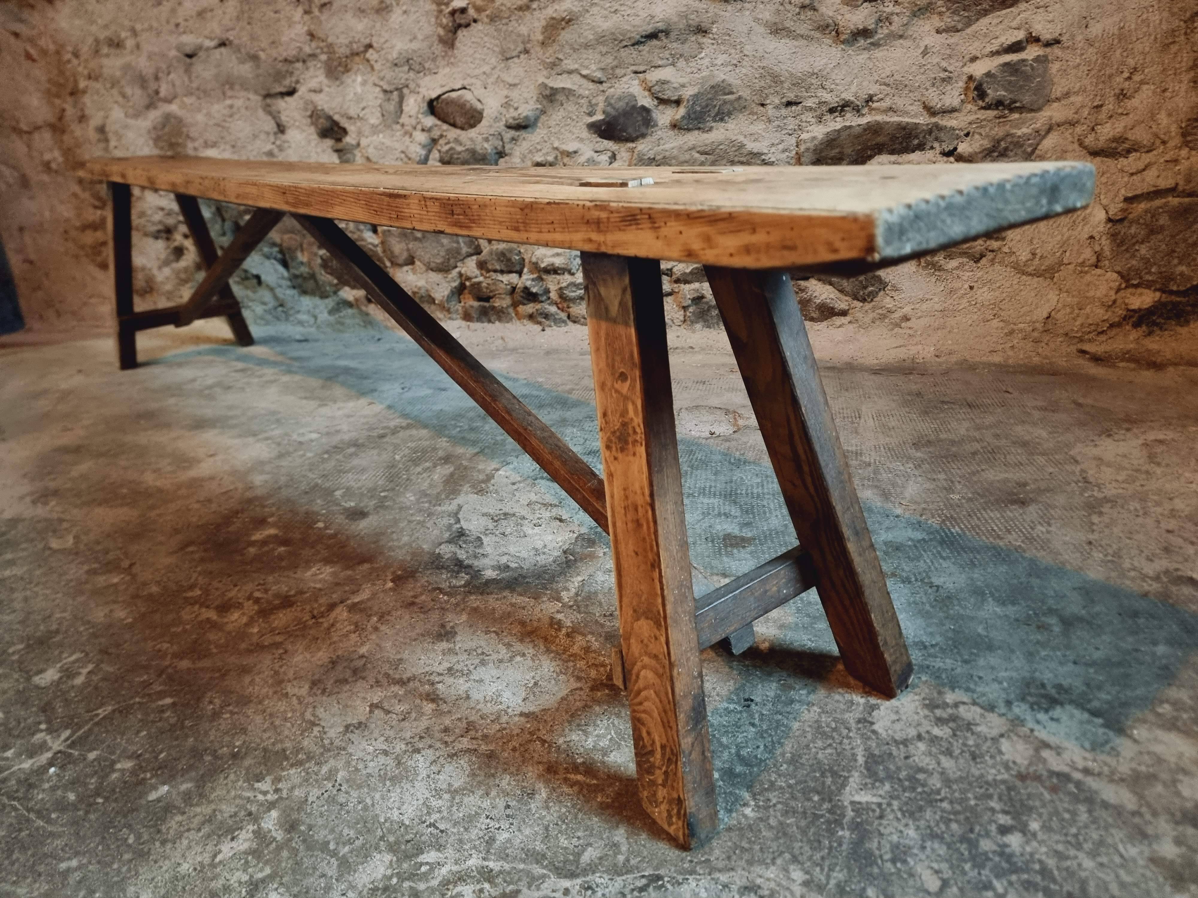 Banc Ancien Rustique en Bois | Style Ferme & Campagne