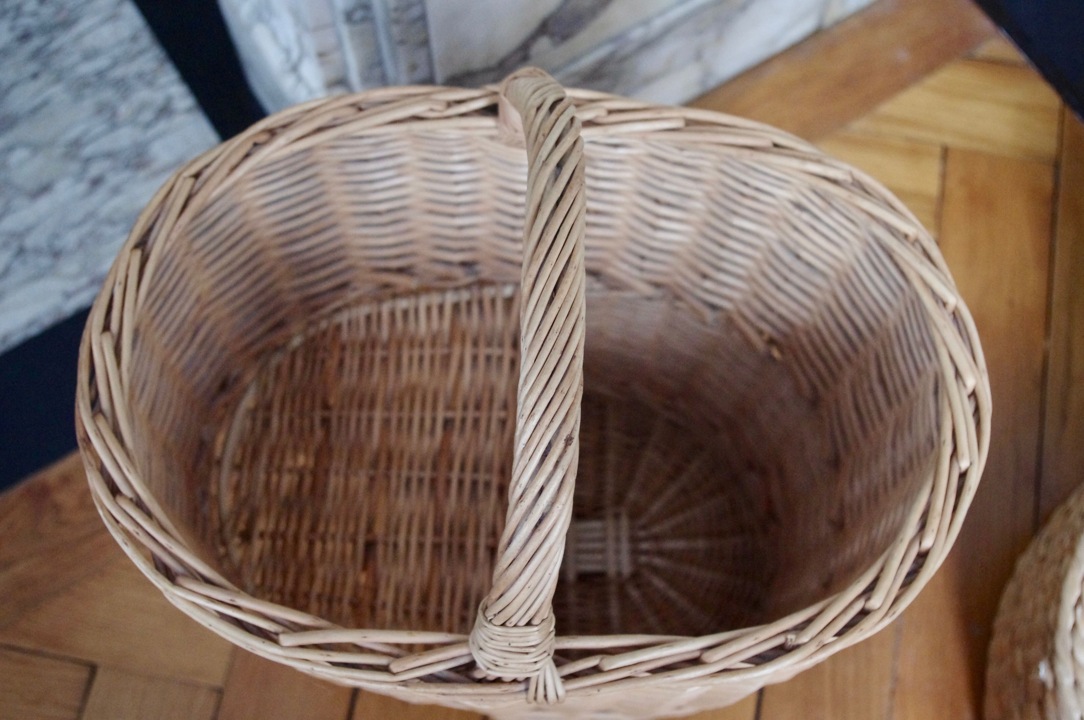 Rattan stair basket