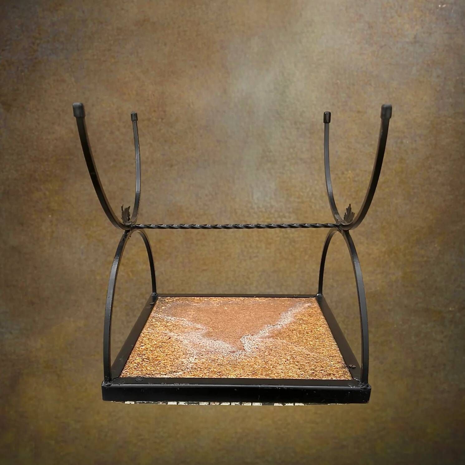 Small side table in wrought iron and ceramic mosaic – 1950s-1960s