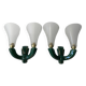 Pair of vintage ceramic wall lamps