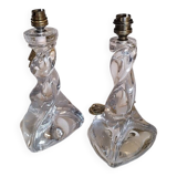 2 Lorraine crystal lamp bases