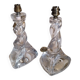 2 pieds de lampe en cristal de Lorraine