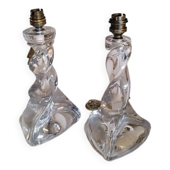 2 Lorraine crystal lamp bases