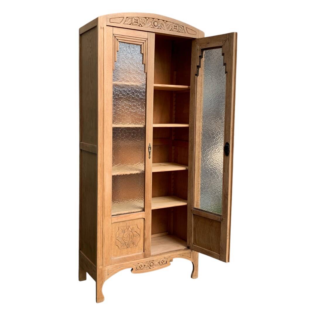Parisian glass cabinet art deco raw wood 1930