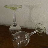 2 footed tulip glasses in crystal from the 1960s.