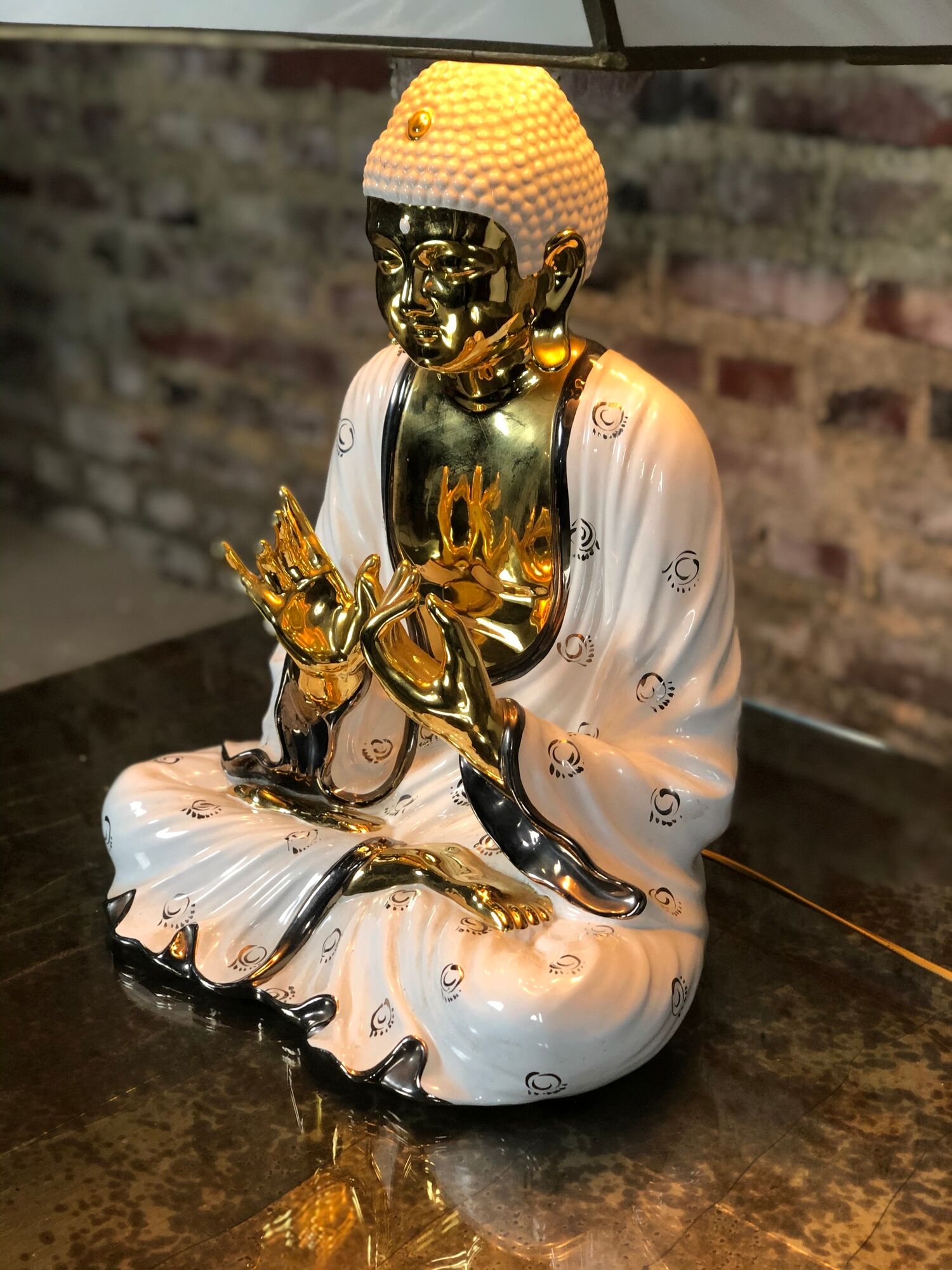Buddha ceramic lamp Italy 1970s