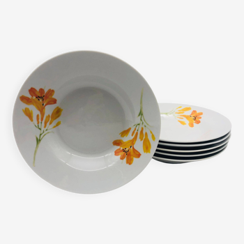 6 assiettes creuses en porcelaine « chriss g. collection »