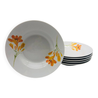 6 assiettes creuses en porcelaine « chriss g. collection »