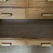 3-drawer rattan/bamboo chest of drawers attributed to Adrien Audoux and Frida Minnet. Circa 1950
