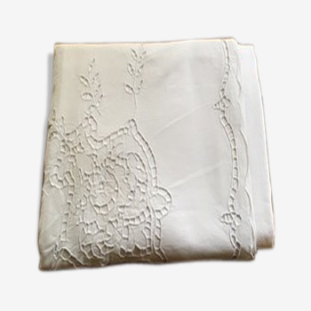 Old cotton sheet, embroidered
