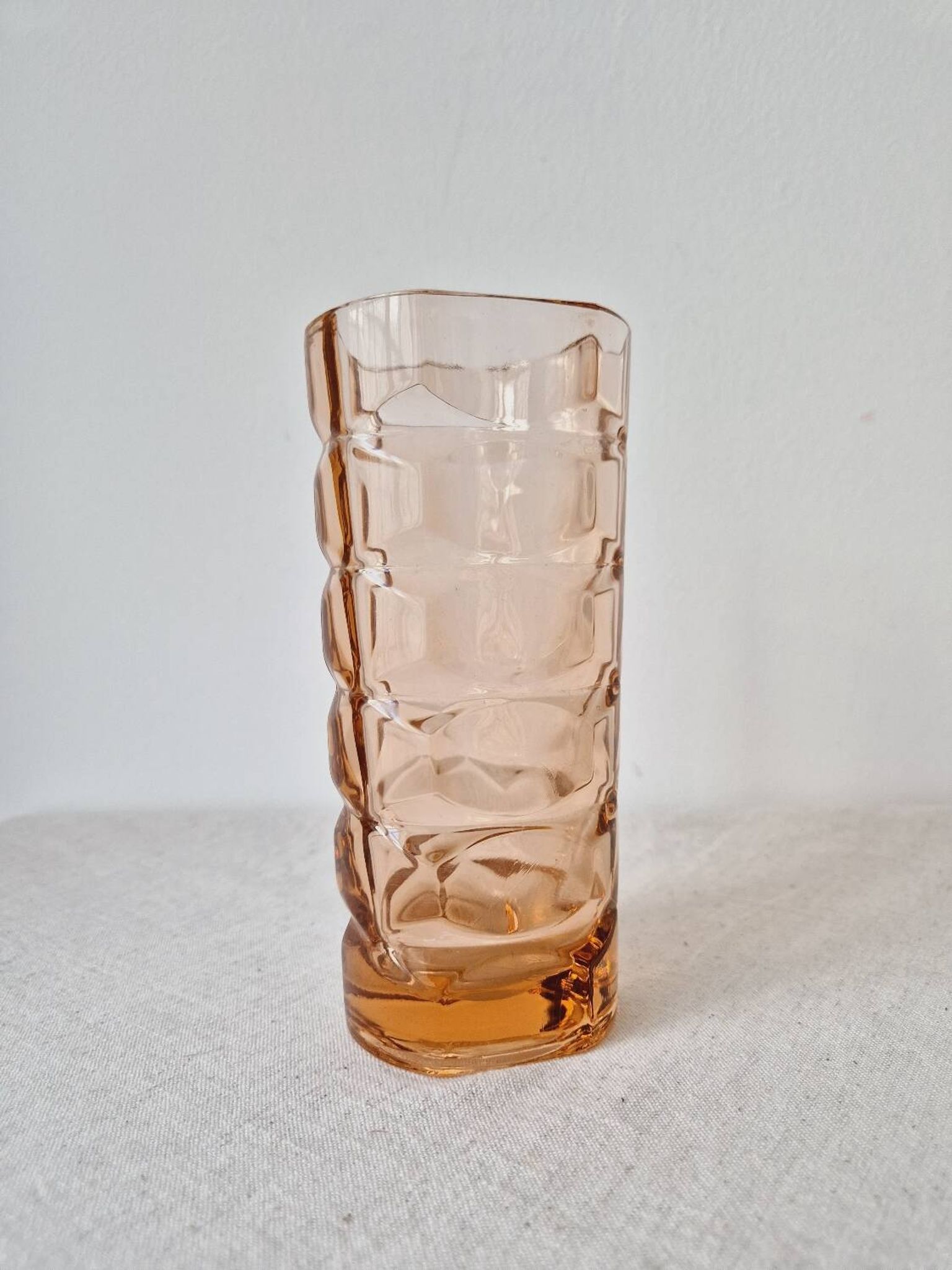 Glass vase 'Rosaline' Art Deco style '60s - Vintage Luminarc