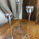 Set of three glass candle holders, Blomster, 1990