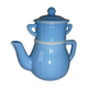Individual coffee maker with bright blue filter