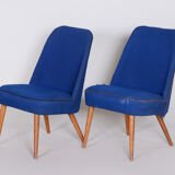 Fauteuils bleus, fabriqués dans les années 1950