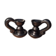 Pair iridescent black ceramic candlesticks 50's