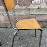 4 chaises d'école Vintage