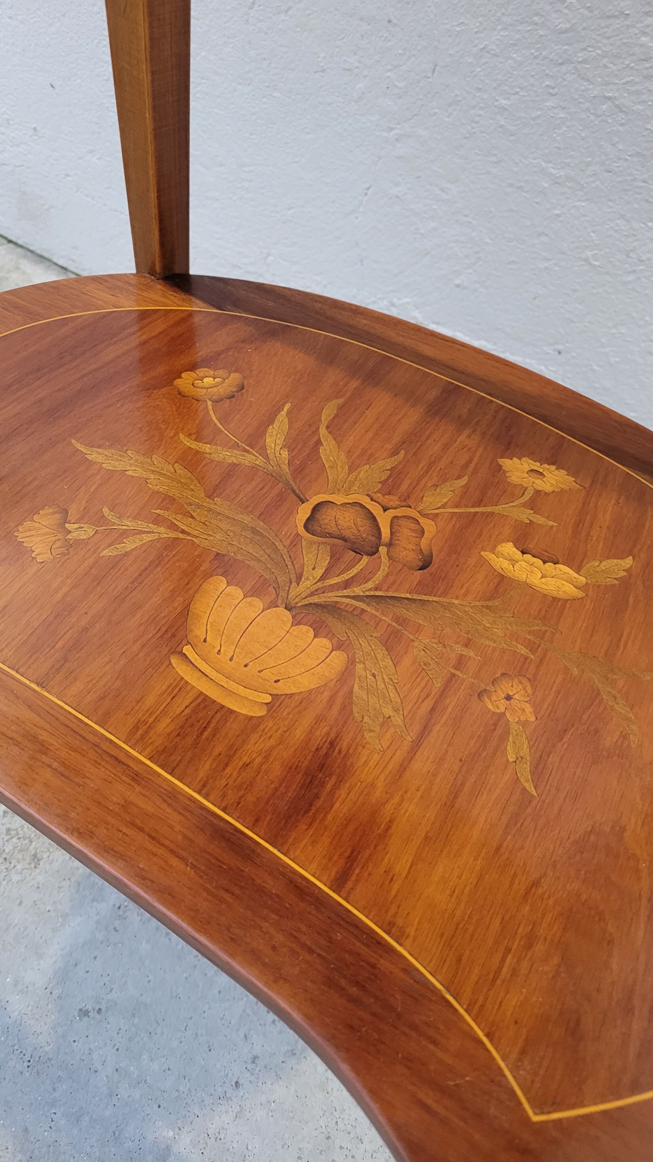 Louis xv style marquetry table Chinese scene